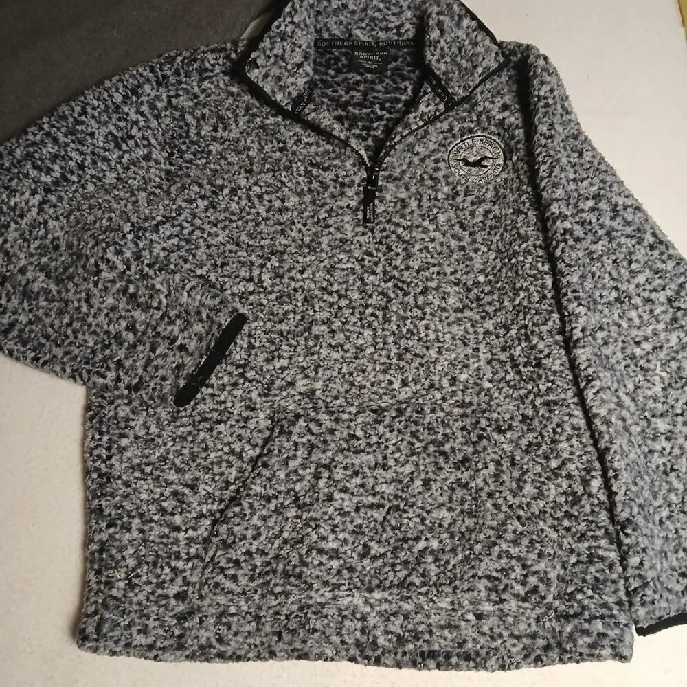 Southern Spirit Myrtle Beach South Carolina Shepa Sweater Gray Kangaroo Pockets - Picture 1 of 8